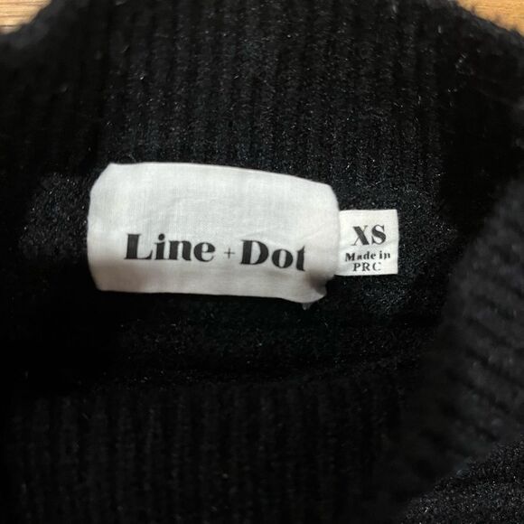 Revolve Line & Dot Black Ruffled Ribbed Turtleneck Sweater - Picture 10 of 11